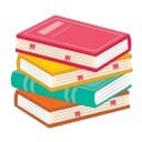Stack of colorful books in pink, yellow, green, and orange representing KDP Publishing community
