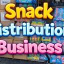 Colorful community logo with "Snack Distribution Business" text in bold yellow, blue, and pink lettering