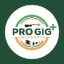 Circular logo for Pro Gig Academy featuring green and orange curved elements with "PRO GIG" text and stars