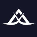 White geometric mountain peak logo with overlapping triangular shapes on dark blue background for ACQ VANTAGE