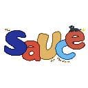 Colorful "Sauce" text logo with each letter in different colors - blue S, red a, yellow u, brown c, and purple e with a small cap