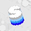 White and blue circular logo with gear-like edges for Build SMARTER Faster community