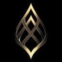 Golden diamond-shaped logo with geometric interlocking patterns in gradient gold tones on black background for The Archive