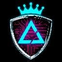 Shield-shaped logo with cyan triangle, crown above, and "Landlord LEGENDS" text in futuristic gaming style